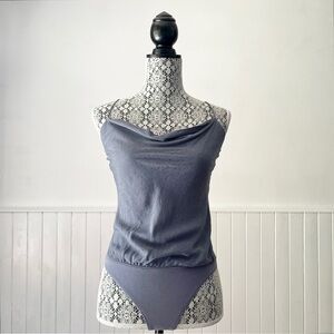 Abercrombie & Fitch Cowl Neck Tie Back Thong Bodysuit Size XS